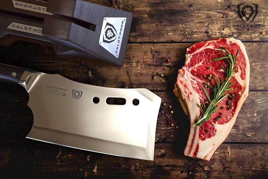 Dalstrong Heavy Duty Obliterator Meat Cleaver - 9 Blade German Steel  with Included Display Stand