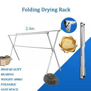 Drying rack Metal hanger Clothes Rack Floor Folding Double Pole Hanger Drying Rack Clothing Rod