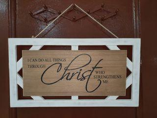 Farmhouse bible verse wooden signage