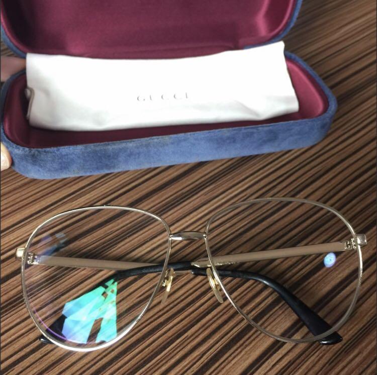 Gucci aviator metal glasses with top web