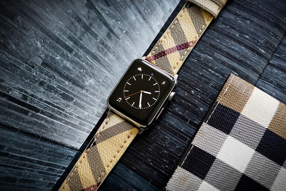 Burberry apple watch band black sale