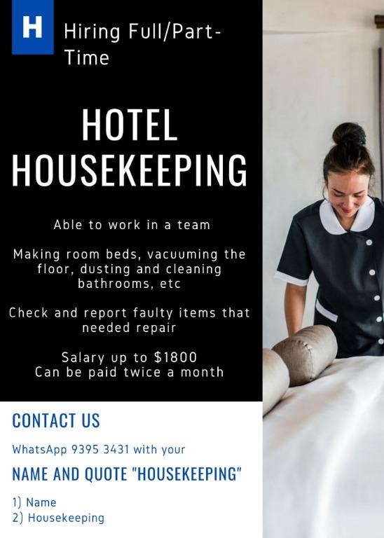Housekeeping Full Part Time In Sembawang Jobs Cleaning On Carousell