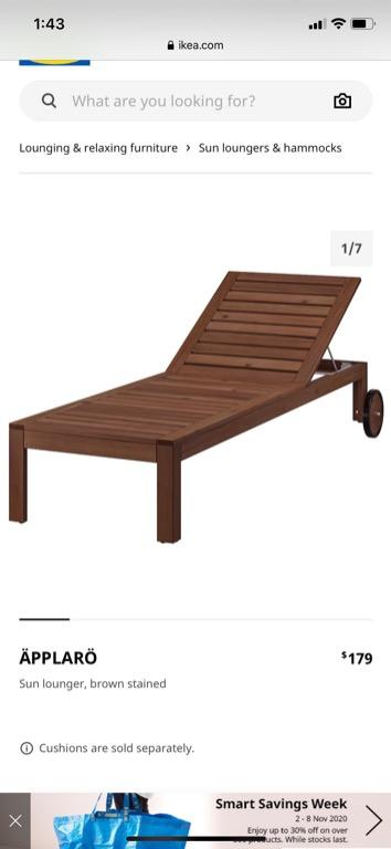 Ikea sun lounger with cream cover