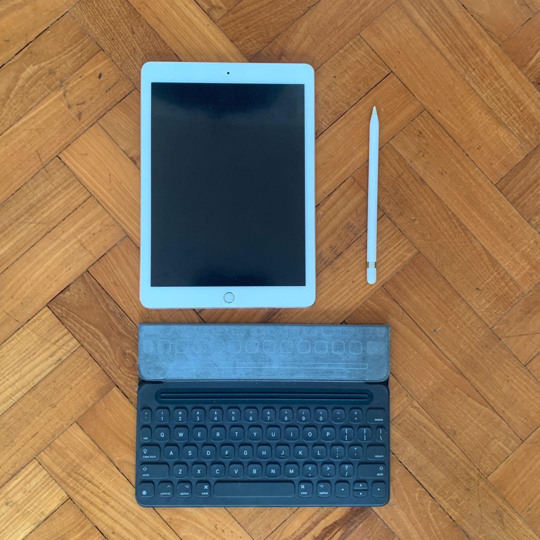 Ipad Pro 9 7 Inch Bundle With Apple Pencil Free Smartfolio Keyboard Mobile Phones Tablets Tablets On Carousell