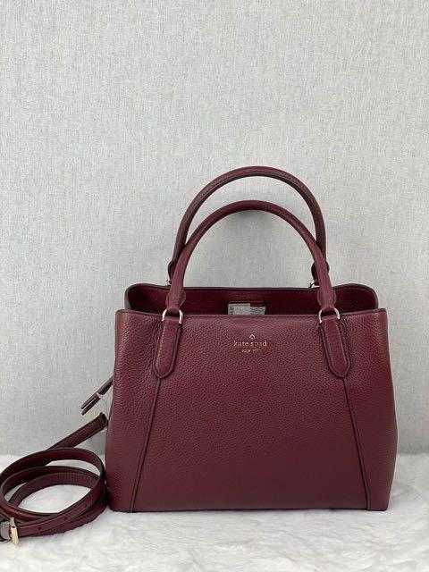Kate Spade Jackson Medium Triple Compartment Satchel In Cherrywood, Luxury,  Bags & Wallets on Carousell