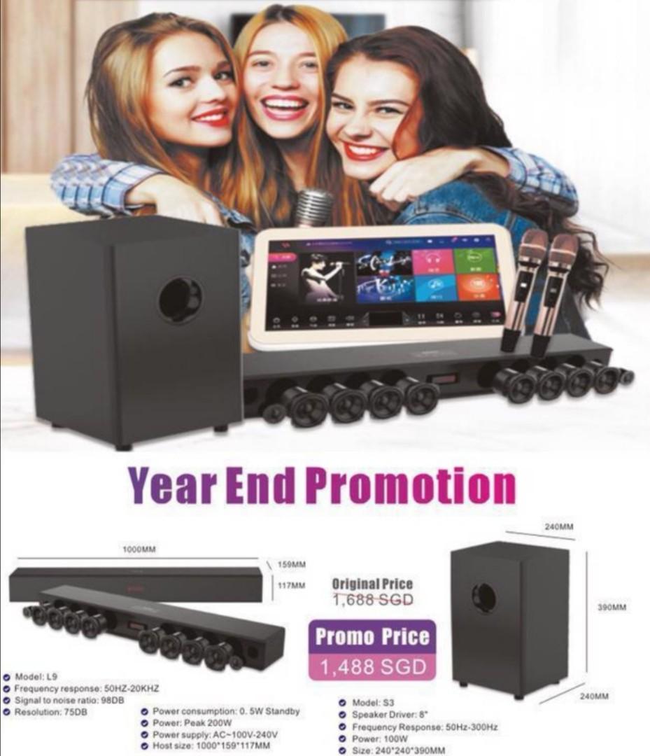 Laser Music Ktv karaoke system license with mic and speaker, Audio