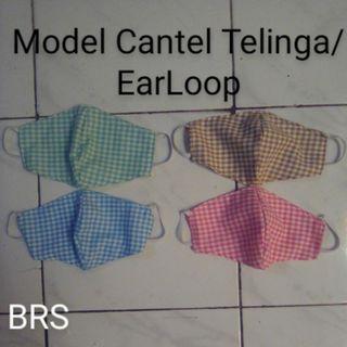 Masker Kain Katun Earloop Tali Karet 2 Lapis Murah
