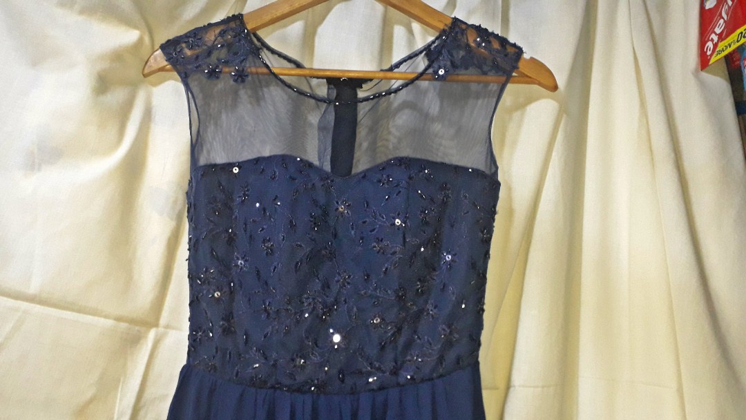midnight blue long gown