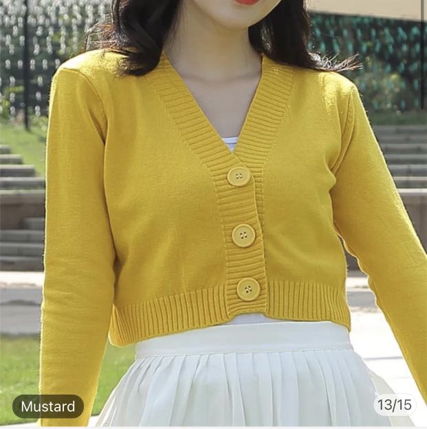 Mustard short cardigan discount