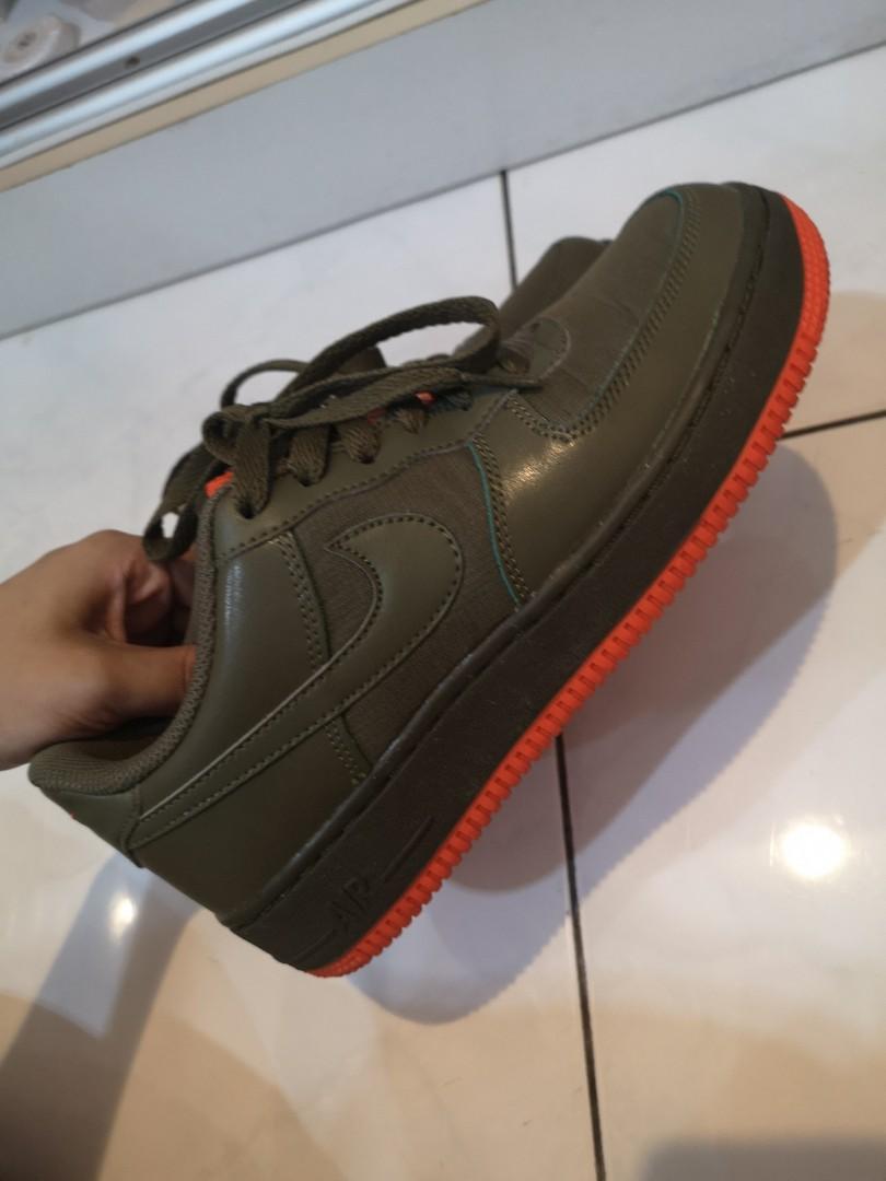green and orange air force ones