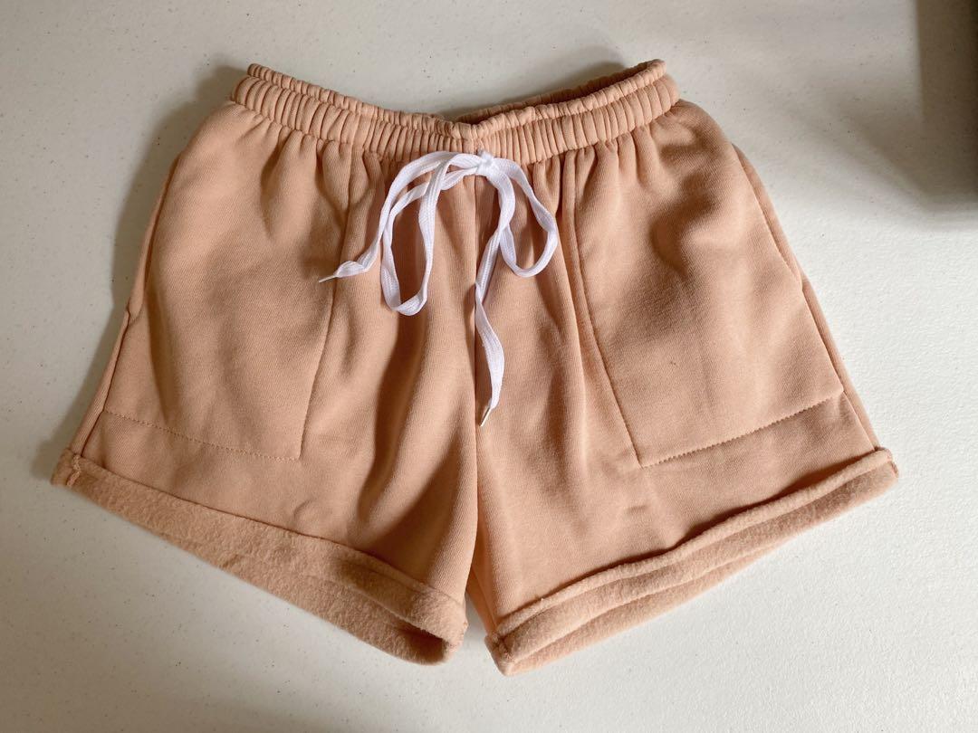 Nude Jogger Shorts, Women's Fashion 