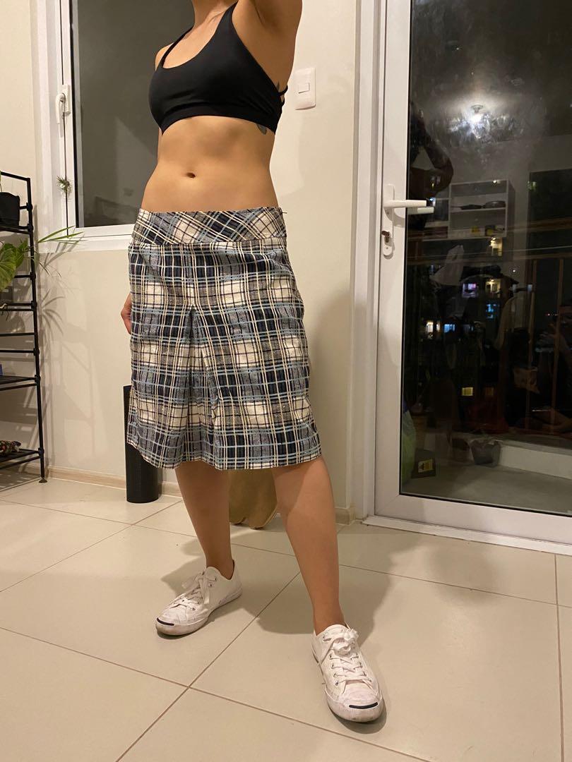 Plaid A-line Tweed Skirt (Category: Skirts) located in Pasig City. Submitted by hanpum (Listing ID 1046340177, Image 1). Description: Fits 27-28. Not wearing them anymore. Perfect for office use..