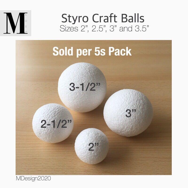 Styro Craft Balls, 10s and 5s Pack, Hobbies & Toys, Stationary & Craft