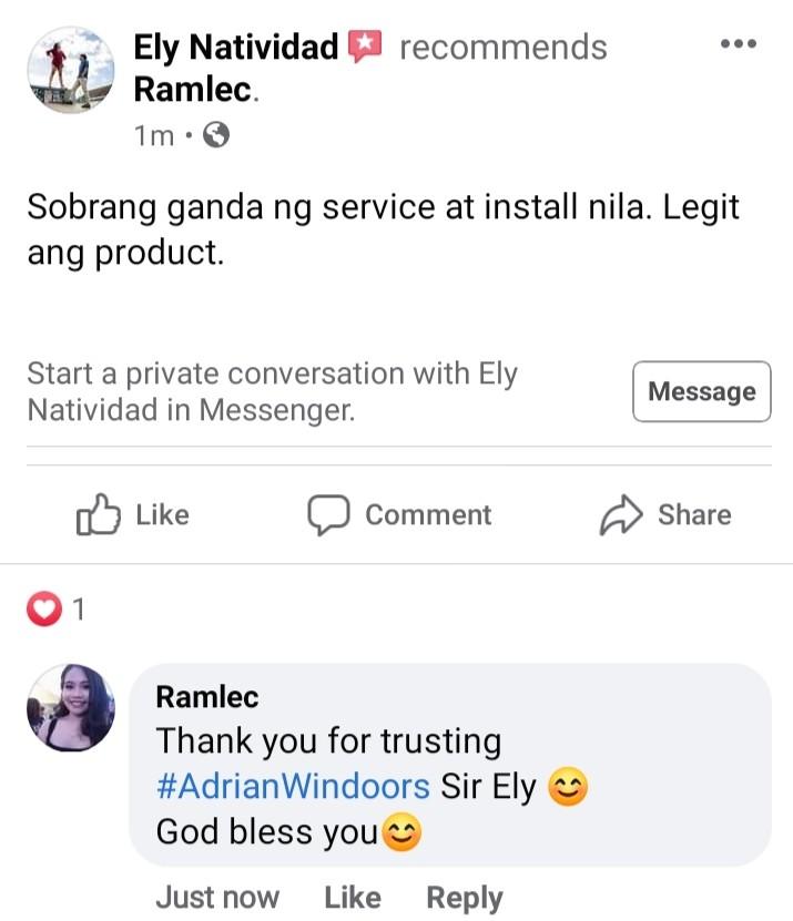 uPVC windows and doors (Category: Construction & Building Materials) located in Makati City. Submitted by adrian_windoors (Listing ID 1046222605, Image 3). Description: From Drafts to Finished Project 🤗 Supply and Installation uPVC windows White profile; Clear annealed glass Thank you for trusting and being satisfied with our service, Mr.Ely Natividad! 🤝 🔑"Key to Customers' Commitment: Exceed their expectations at all times" 📆 We are Adrian W