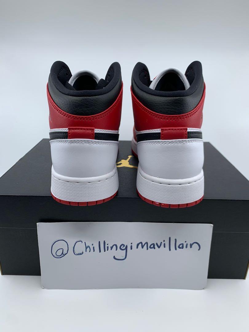 aj1 mid chicago white heel