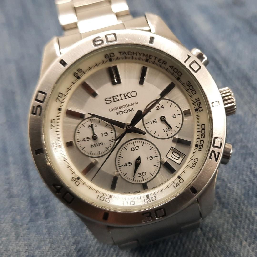 Vintage Seiko 6T63-00E0 100 Meters Chronograph Quartz Watch, Women's ...
