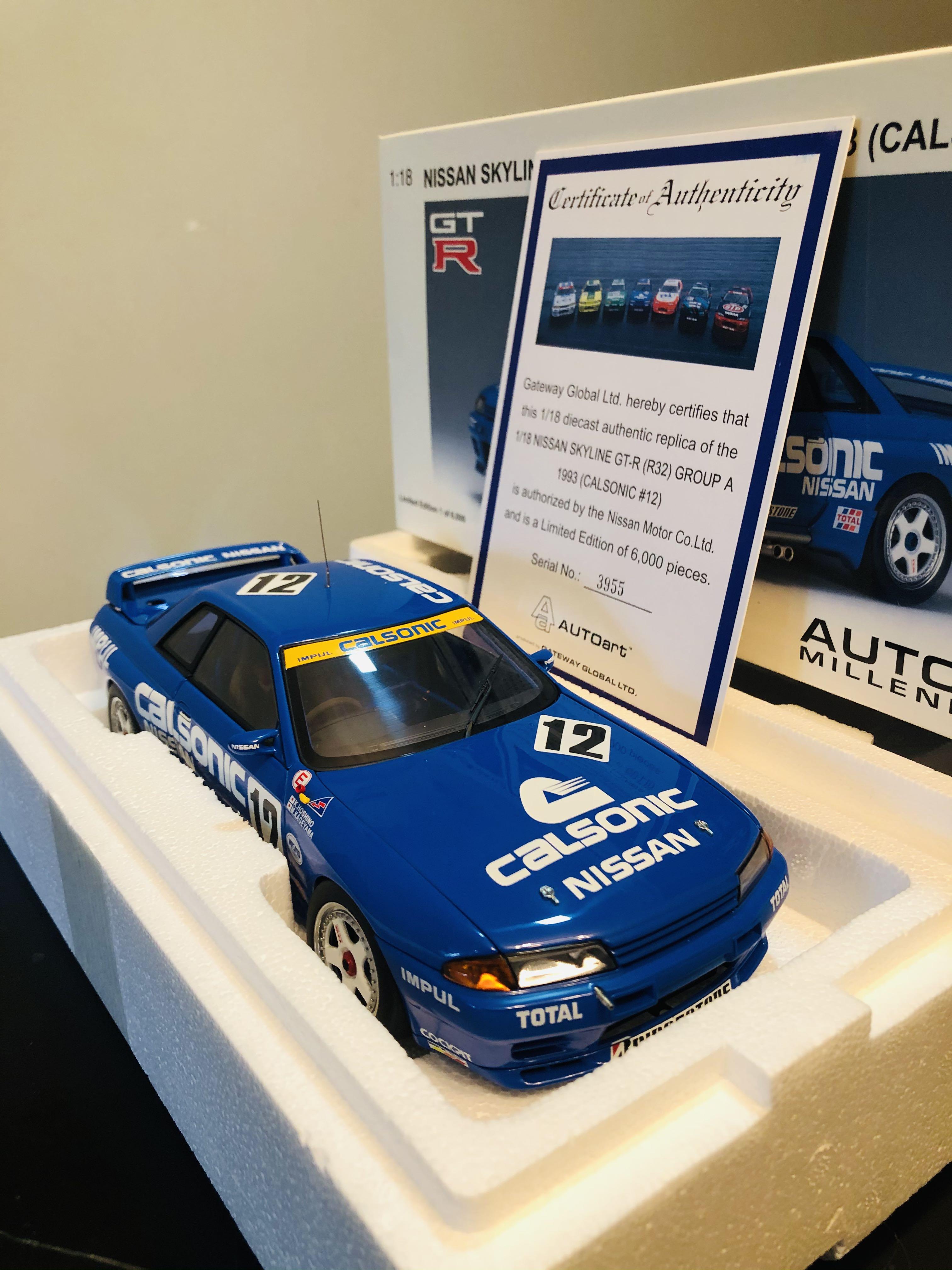 1/18 Autoart Nissan Skyline GT-R (R32) 1993 Group A Calsonic