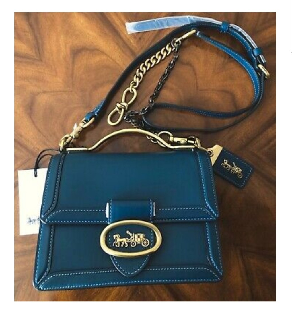 Coach riley top handle peacock new arrivals