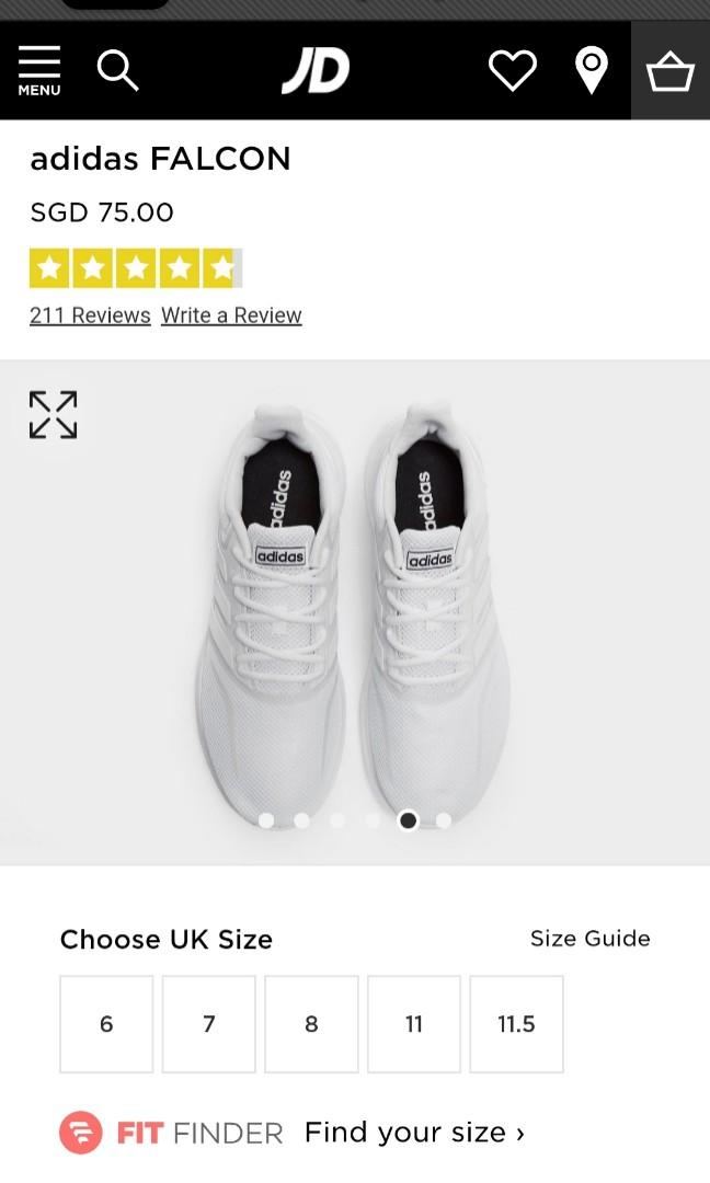 Adidas falcon sale size chart