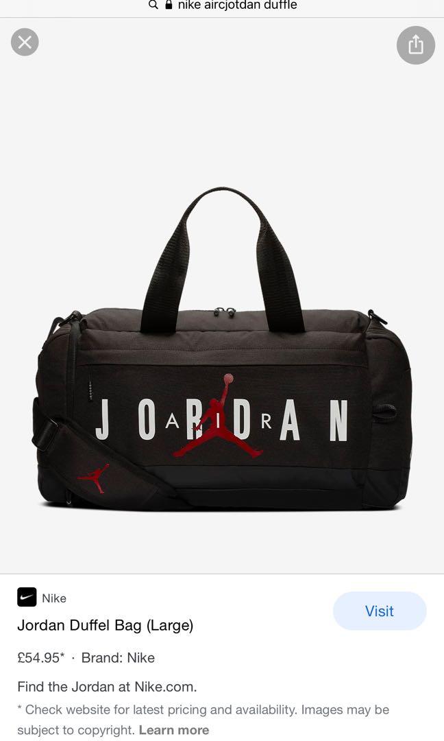 jordan large duffle bag