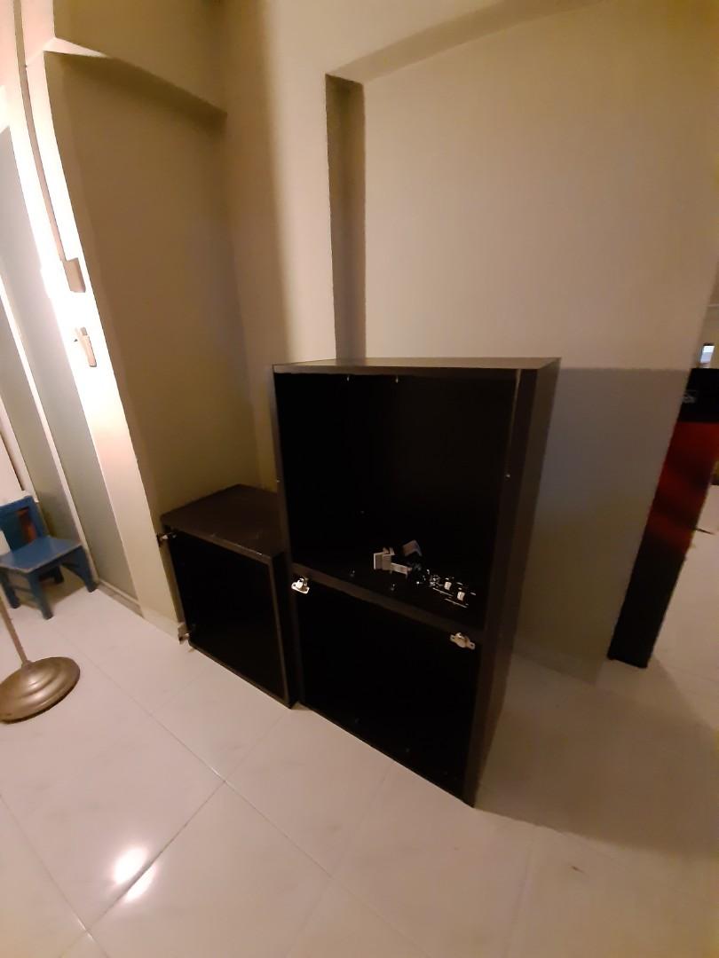 Amk Ave 1 56222 Free Ikea Besta Shelve X 3 Complete With Doors Furniture Shelves Drawers On Carousell