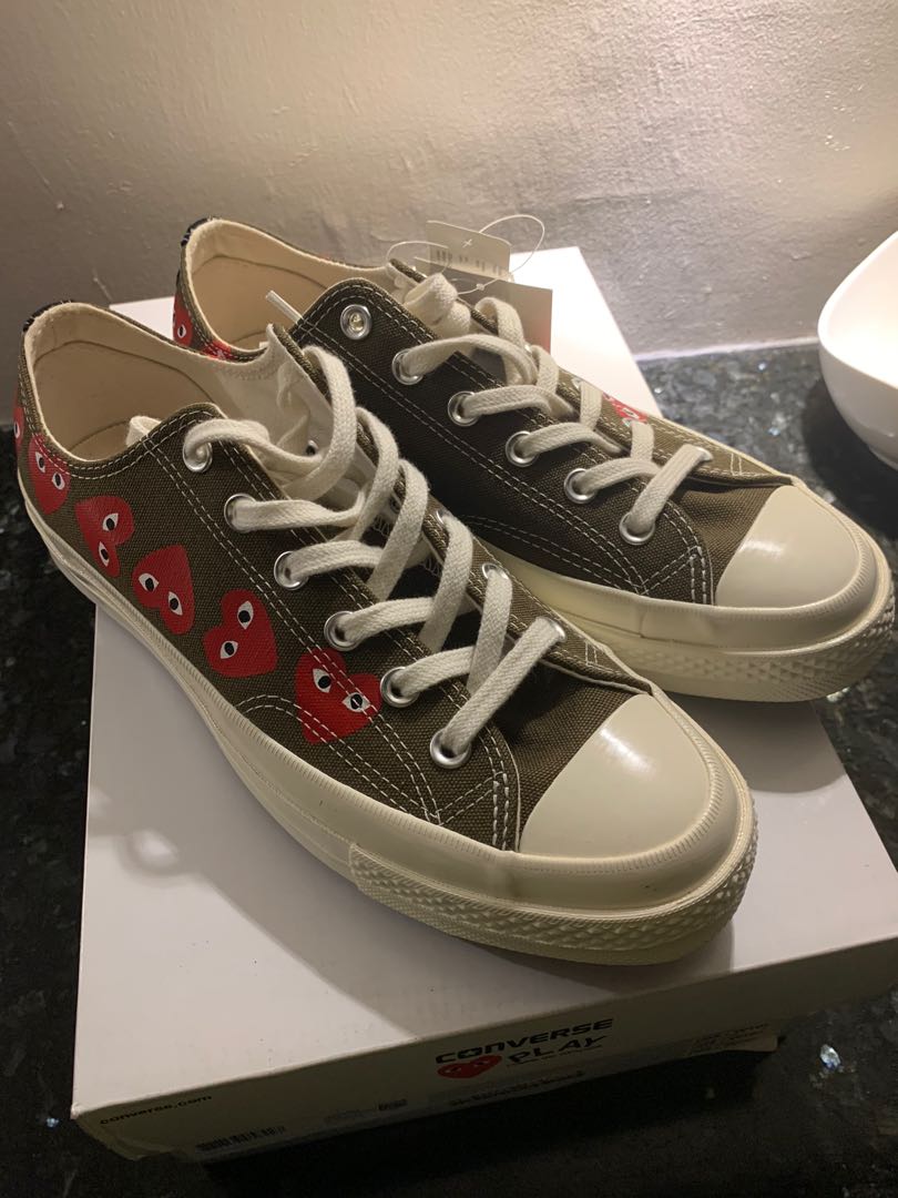 cdg converse low khaki