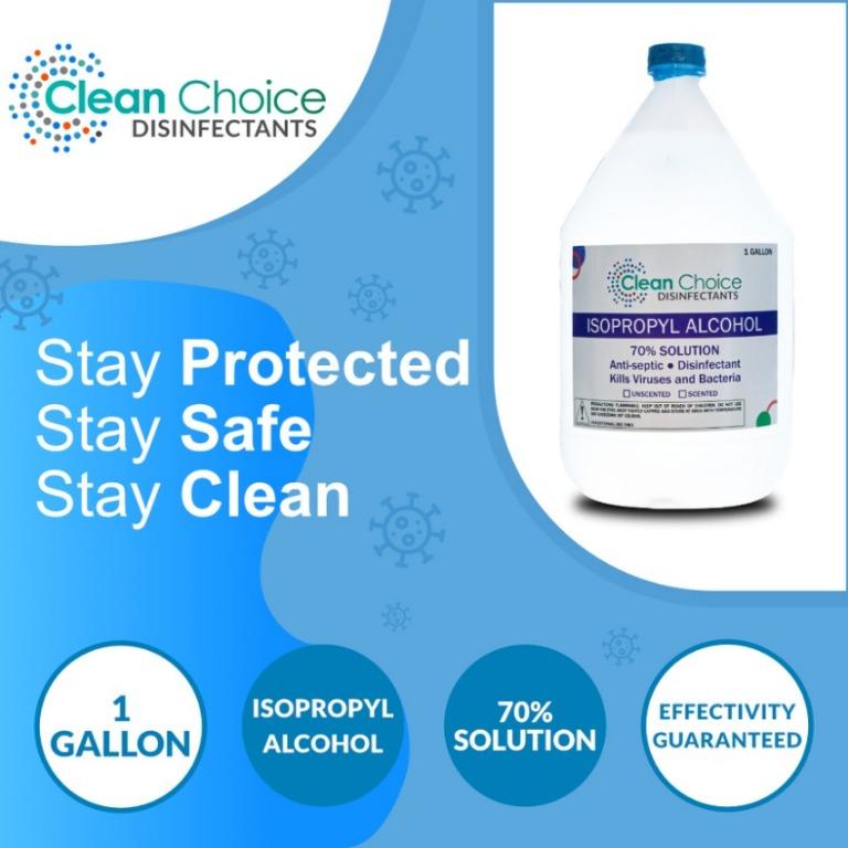 Clean Choice 70% Isopropyl Alcohol (FDA Approve), Beauty & Personal ...