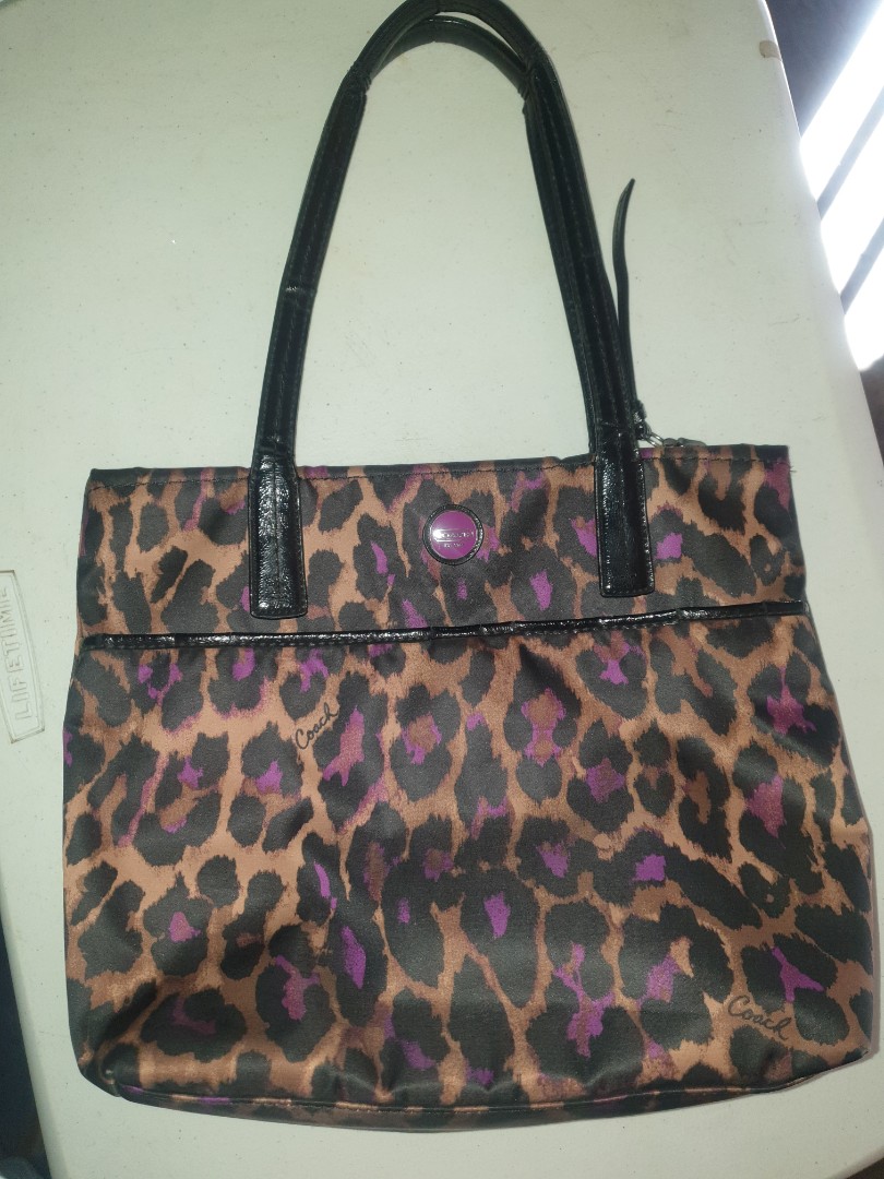 Coach ocelot leopard tote store