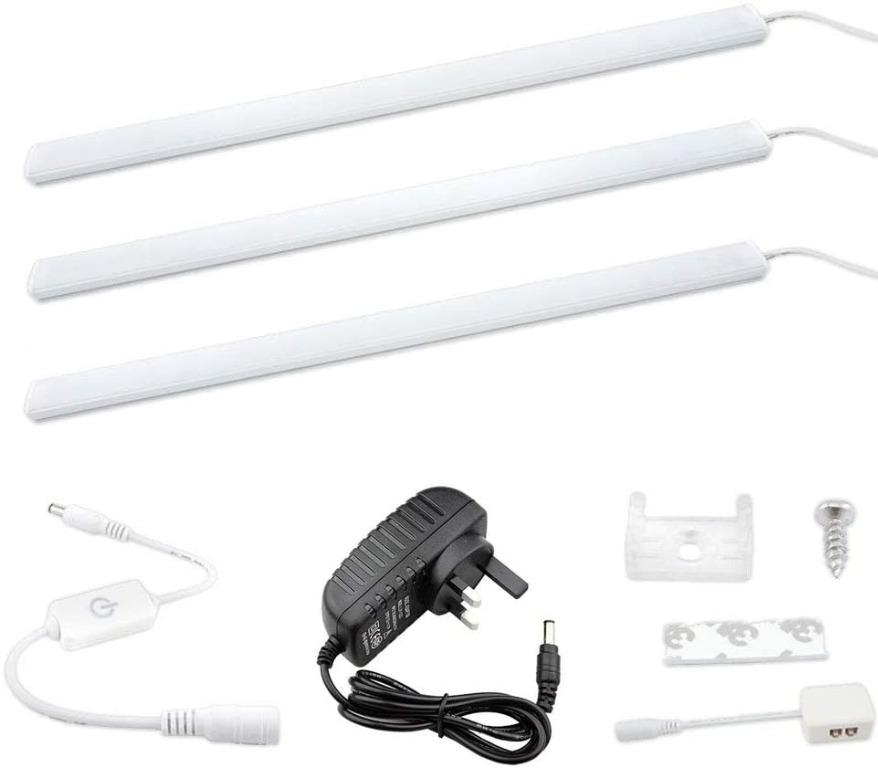 Dimmable LED Under Cabinet Strip Light Mains 12V DC Cool White 6000K