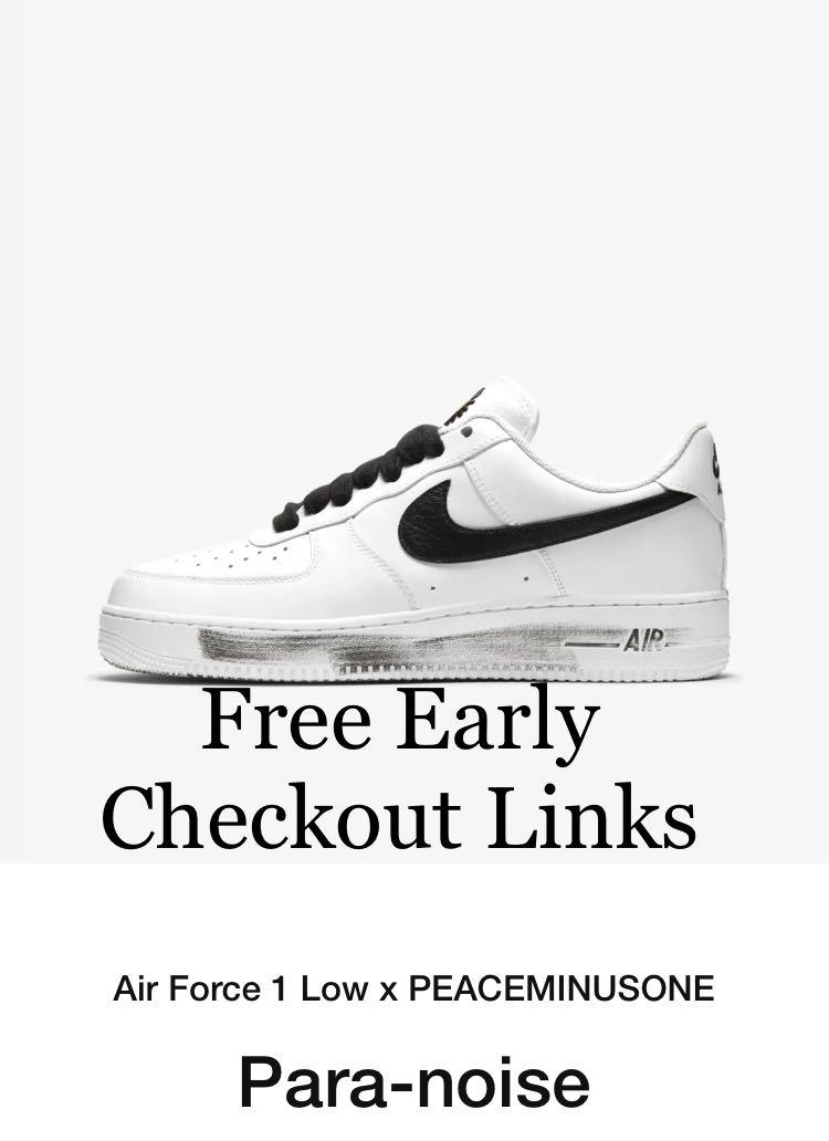 Free Early Link| -Read Description- Snkrs Air Force 1 Low X Peaceminusone  Para-Noise, Free Items On Carousell