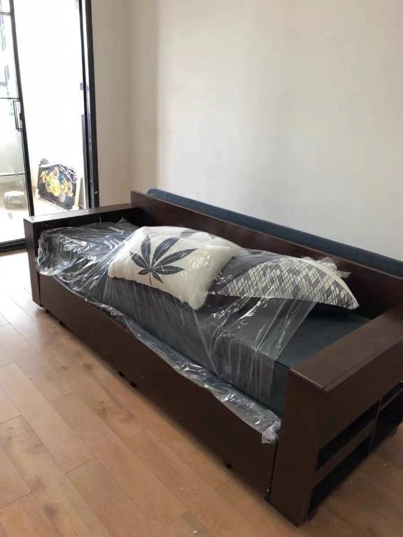 Imported foldable sofa bed (foldable) (Category: Bed Frames & Mattresses) located in Manila. Submitted by agelang11 (Listing ID 1050288872, Image 1). Description: Imported Sofa Bed Materials: Hard wood and heavy duty metal frame Check last photo for the dimensions DM me for more details Available on hand Pick up: Vicente Cruz, Sampaloc, Manila .