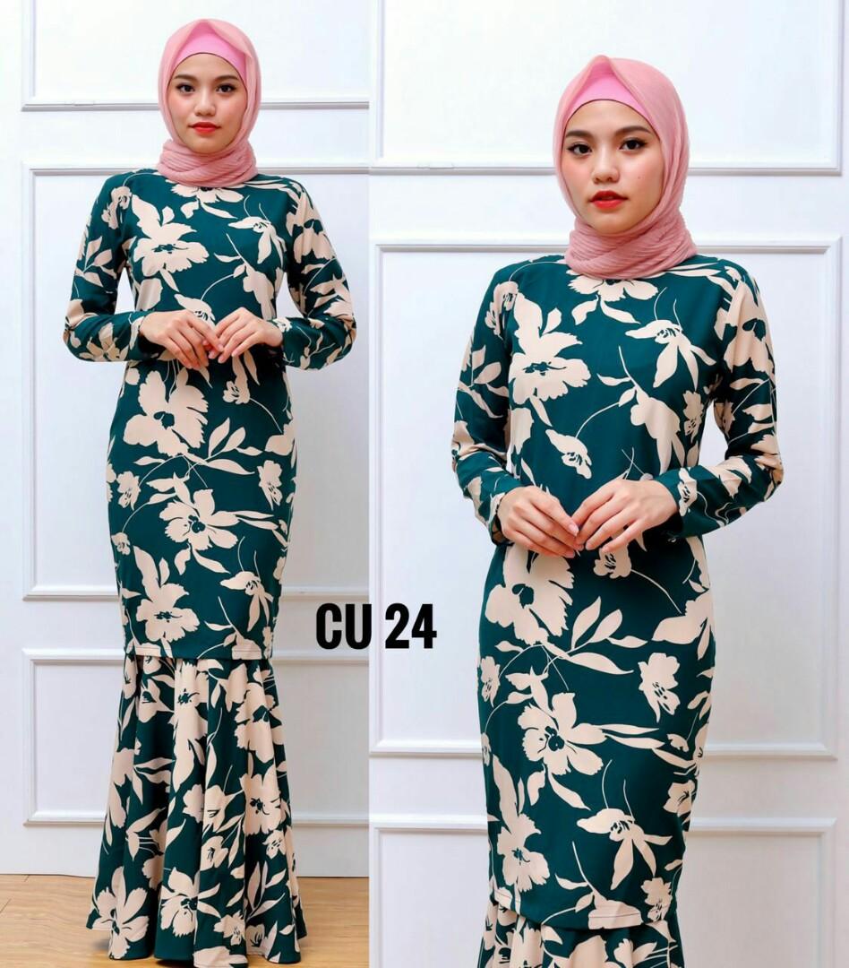 Kurung Chiffon Kain Kembang Payung Muslimah Fashion Two Piece On Carousell