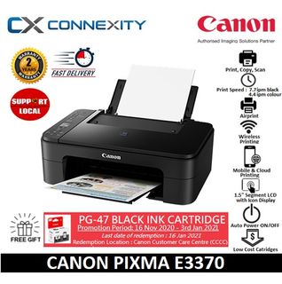 Local Warranty Canon Pixma E3370 Black L All In One Printer L Wireless L Pixma E3370 L Canon Inkjet Printer L Printer L 3370 L Canon E3370 L Canon Pixma E3370 Printer L Inkjet