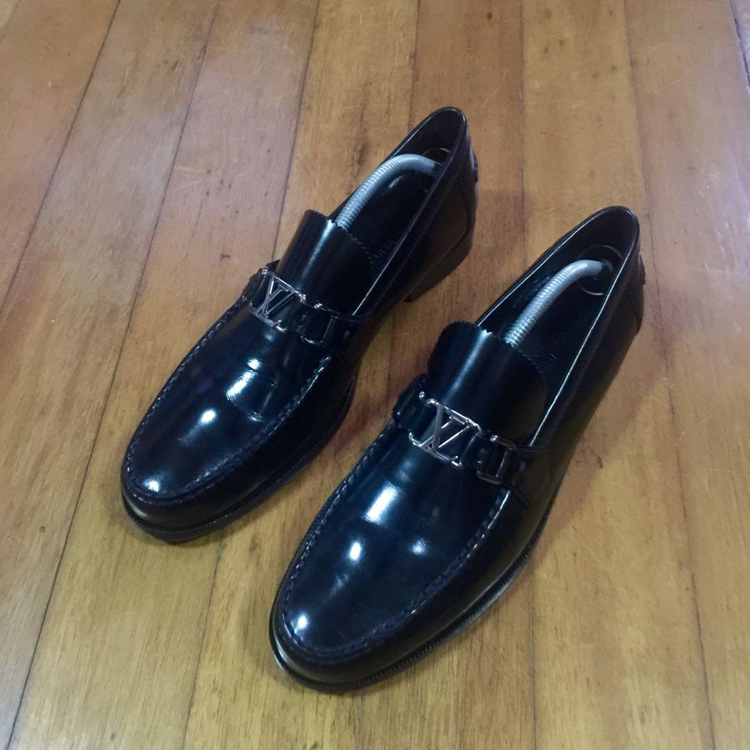 Louis Vuitton Black Mens Leather Major Loafer US11/10UK