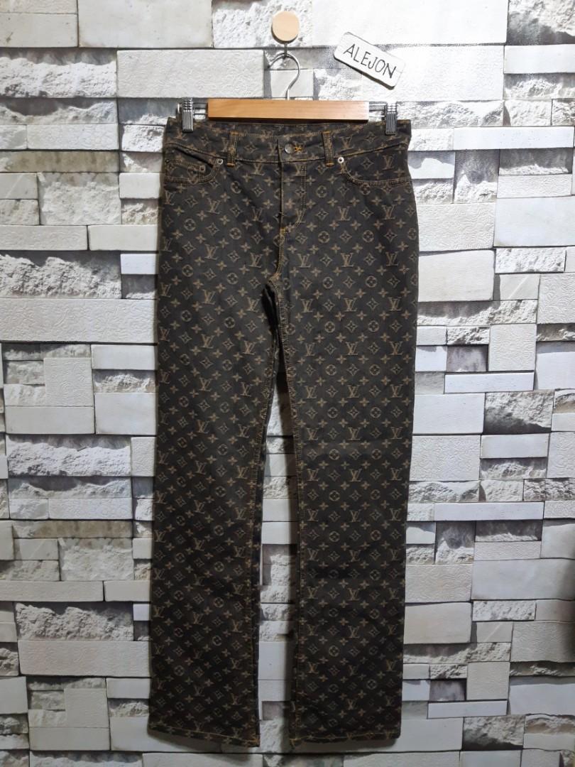 Louis Vuitton (LV) Brown Monogram Denim Jeans/Pants, Women's Fashion,  Bottoms, Other Bottoms on Carousell