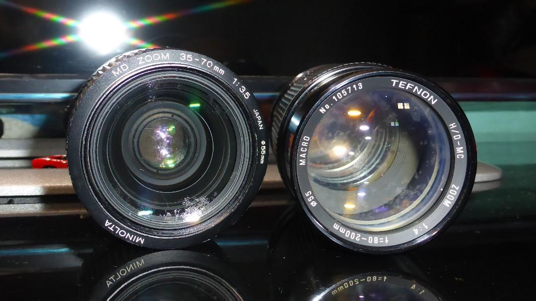 Minolta MD Lens promo (Category: Lens & Kits) located in Paranaque City. Submitted by kutoi.ancheta (Listing ID 1050305424, Image 1). Description: Minolta MD Lens promo lens made in Japan for Minolta Film SLR 📸 manual Minolta MD bayonet mount (metal) ₱2000 ☝️ both has rubber grip and plastic exterior with signs of use! ✔️ both are compact and solid built. Good for everyday use! ☝️ both are recommended for expert cleaning: lens ⛔heavy haze, dust 