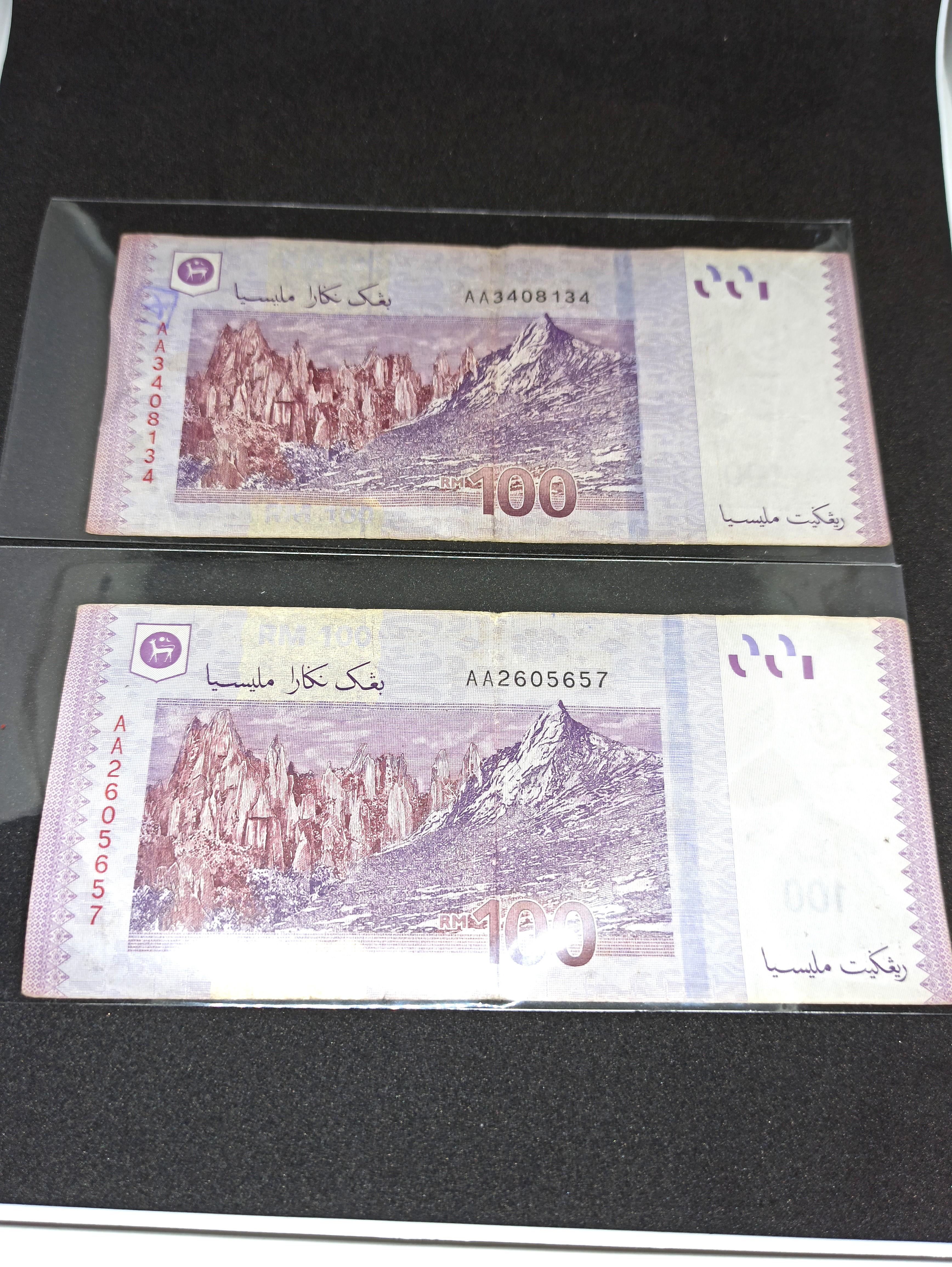 Start Prefix Aa 100 Ringgit Banknotes Wang Kertas Duit Lama Rm 100 Offer Selling Per Pcs Rm 105 Antiques Currency On Carousell