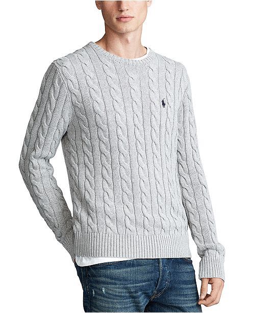 Ralph Lauren Authentic Cable Knit Grey Sweater Men s Fashion