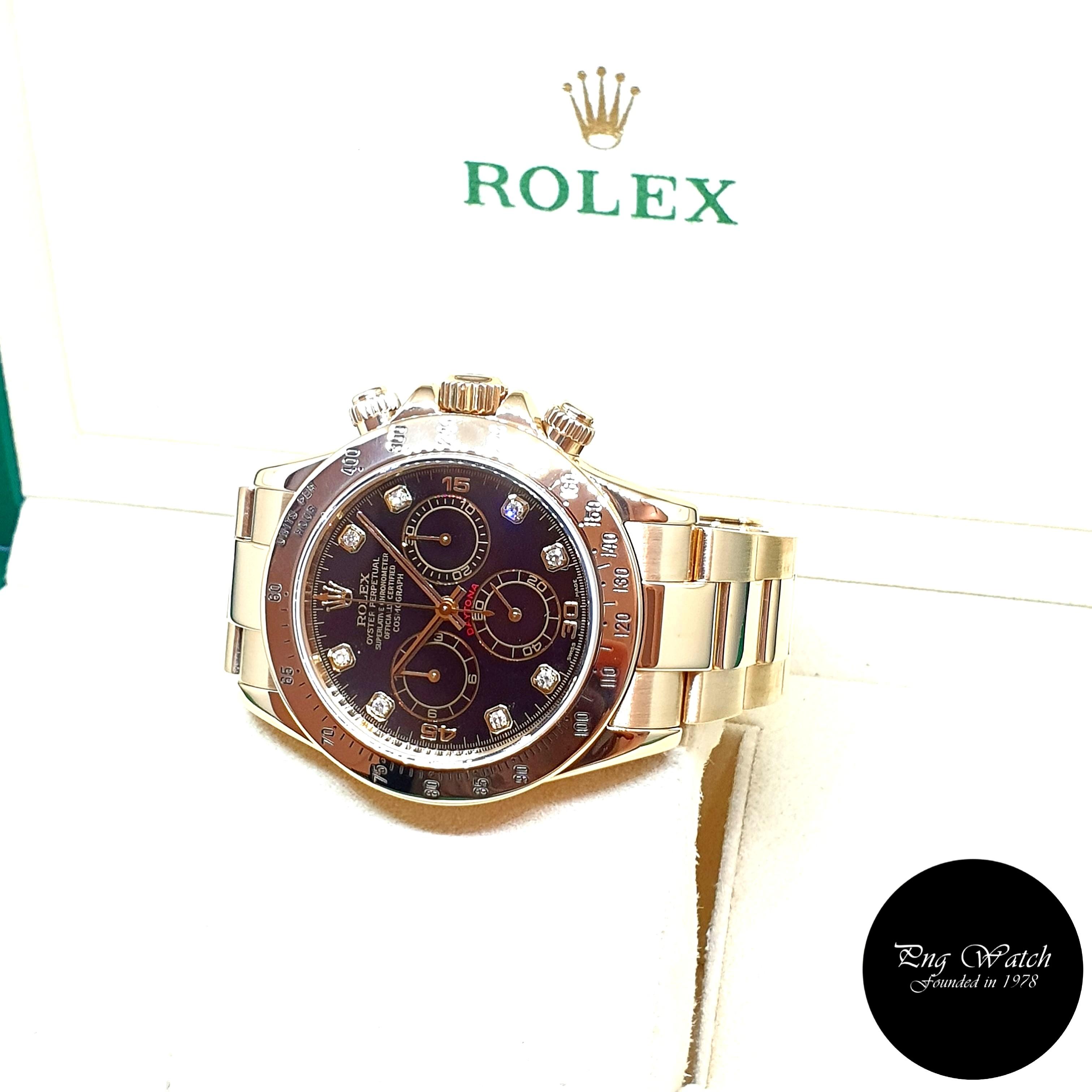Not Available Rolex Oyster Perpetual 18k Yellow Gold Black 8pt Diamonds Cosmograph Daytona Ref K Series Luxury Watches On Carousell
