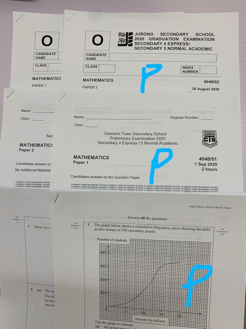 Secondary 4 E Math MYE and prelim top schools test papers, Hobbies \u0026 Toys, Books \u0026 Magazines ...