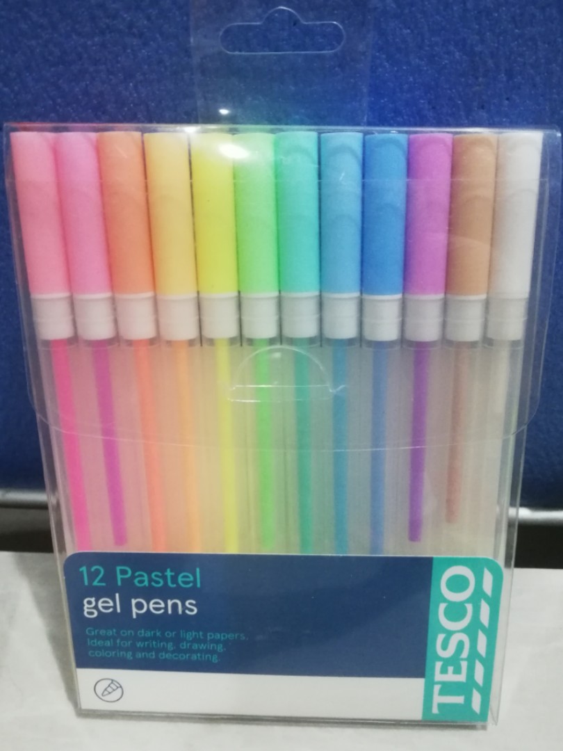 TESCO pastel Gel pen❤️🧡💛💚💙💜, Books & Stationery ...