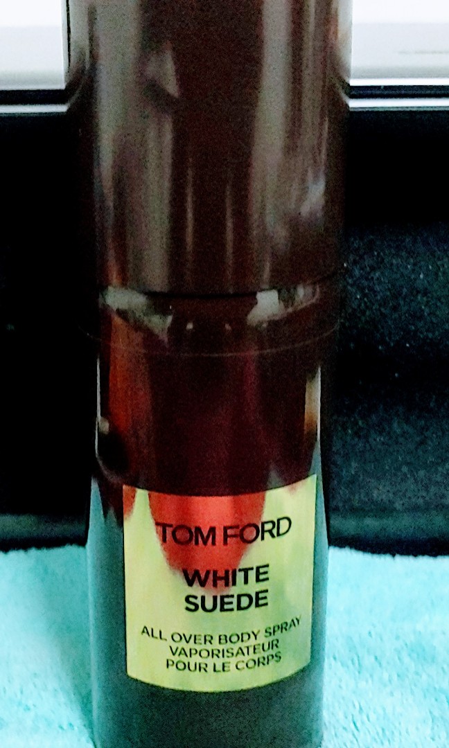 White suede online body spray