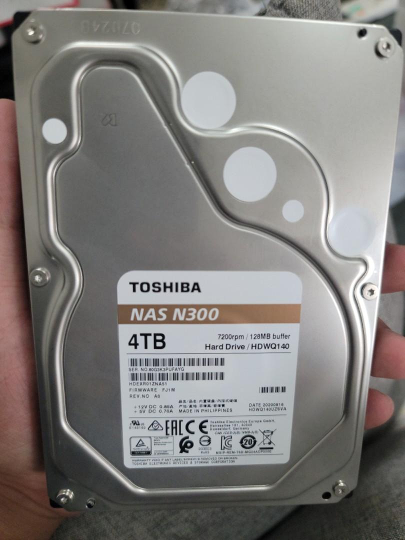 HDWQ140UZSVA Toshiba N300 4TB 7200RPM SATA 6Gbps 128MB Cache (512e)  3.5-inch Internal Hard Drive