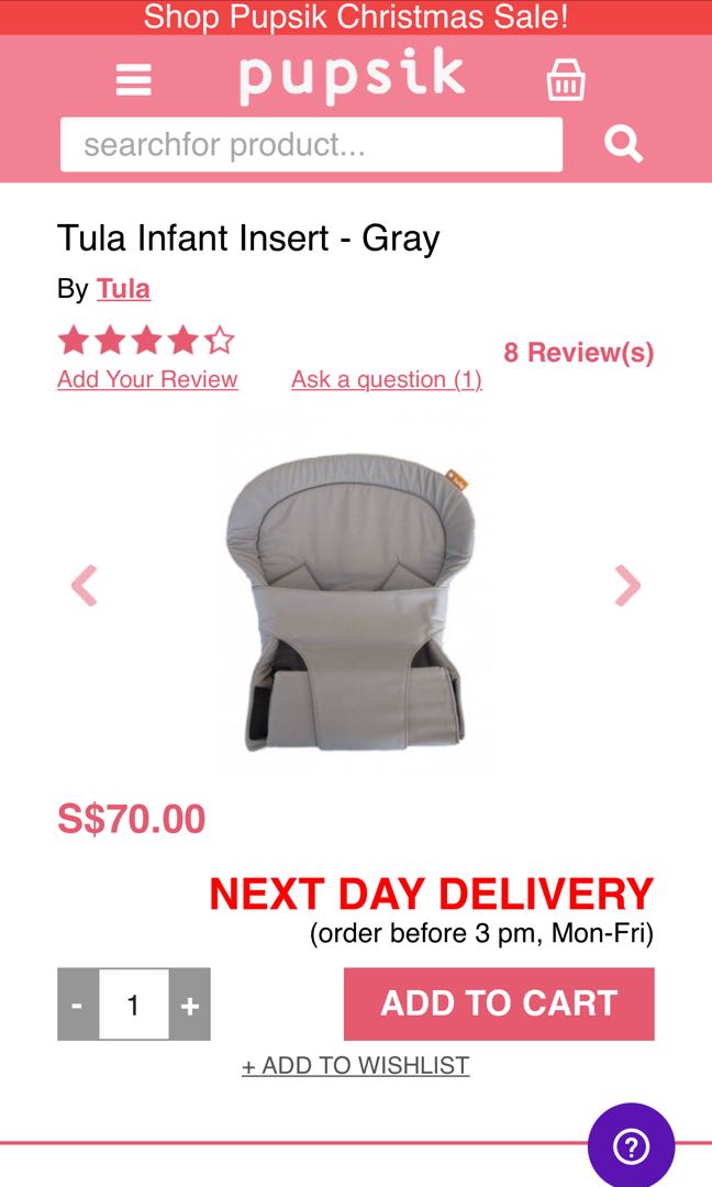 Tula Infant Insert for Standard Carrier, Babies & Kids, Going Out