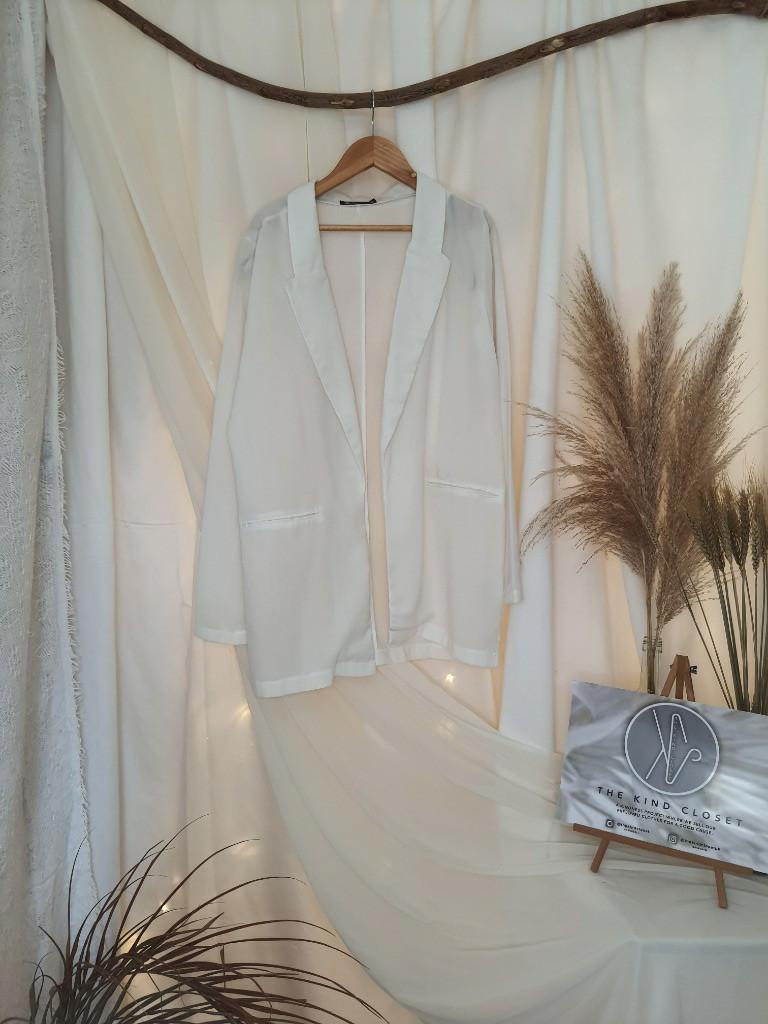 WHITE SHEER BLAZER, Women's Fashion, Tops, Others Tops on Carousell