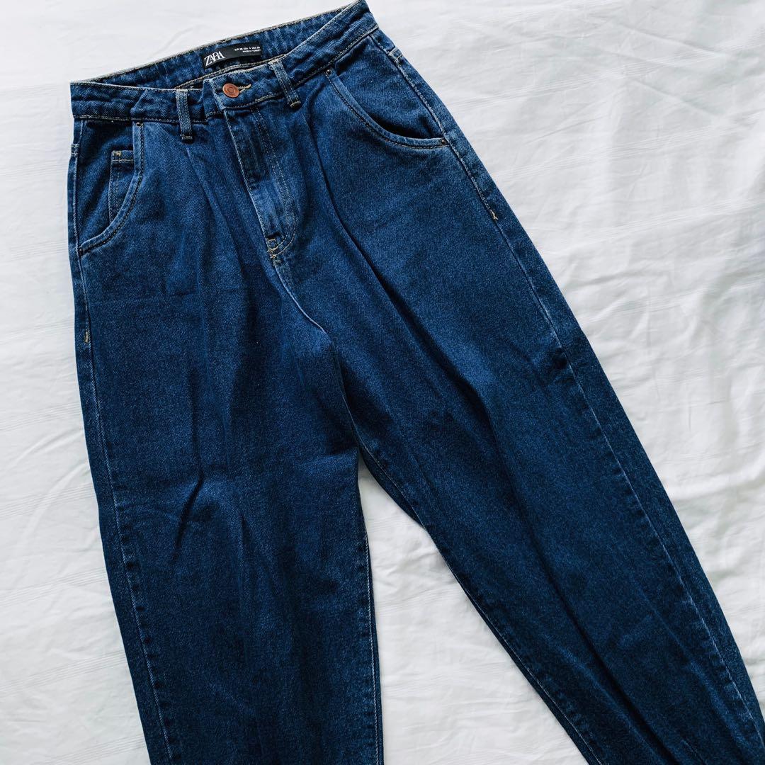 Zara High-Rise Pleated Slouchy Jeans Size 36/20