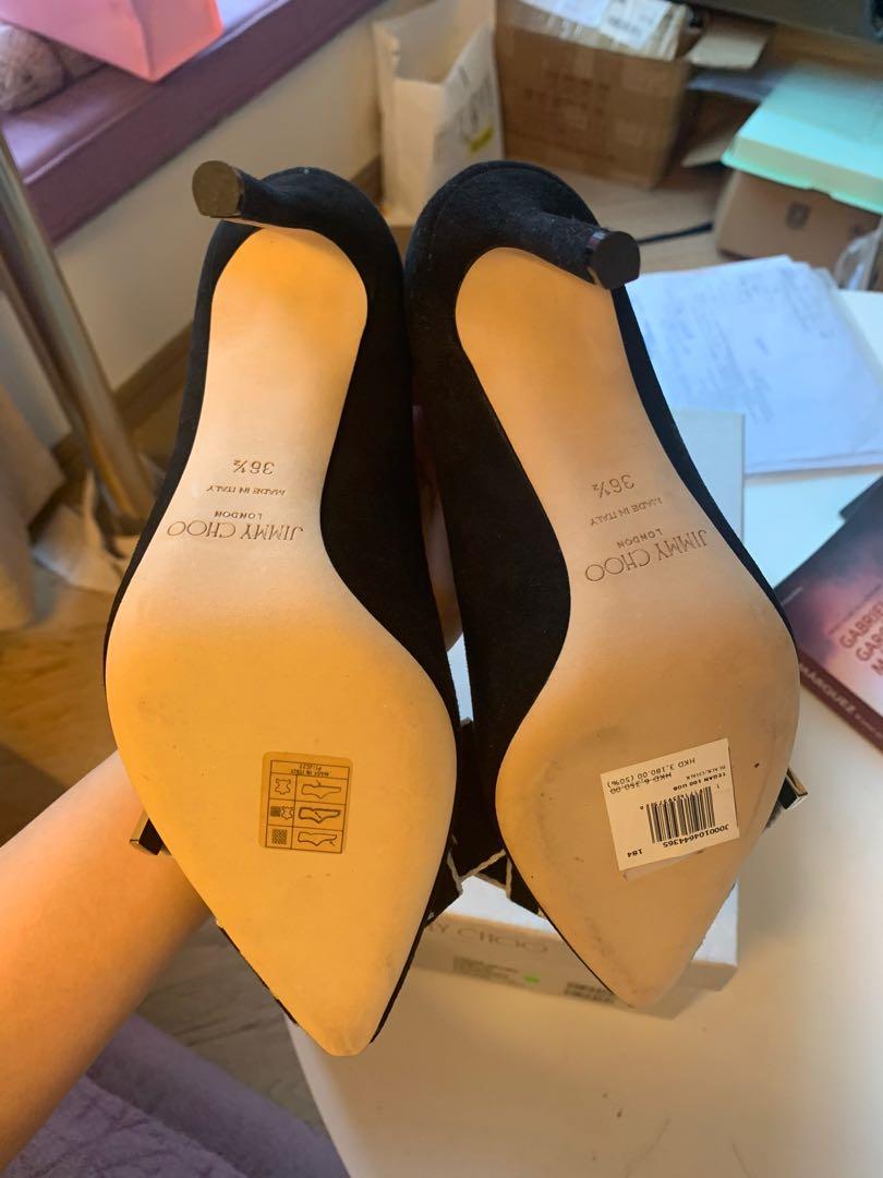 Jimmy Choo Logo Tegan 100 heels 36 1 2