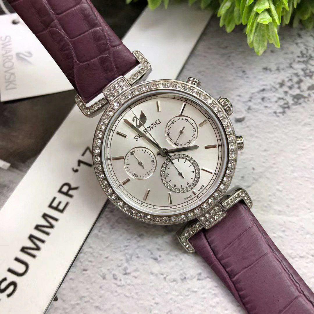 PRE ORDER ORIGINAL SWAROVSKI ERA JOURNEY PURPLE LEATHER LADIES