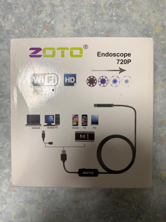 [全新] ZOTO 3M WiFi 720p Endoscope 內窺鏡 檢查汽車/冷氣機/洗手盆/渠/大廈外牆/窿窿罅罅必備, 手提電話