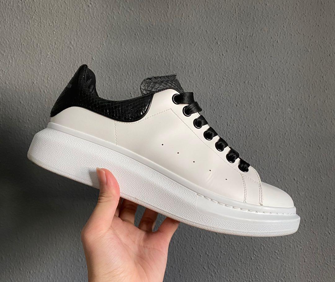 Alexander Mcqueen Black Snakeskin Sneaker